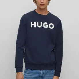 HO - Men 'Navy' HUGO Printed Crew Neck Terry Sweatshirt HO281