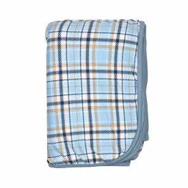 Holiday Plaid Blue Bamboo Blanket