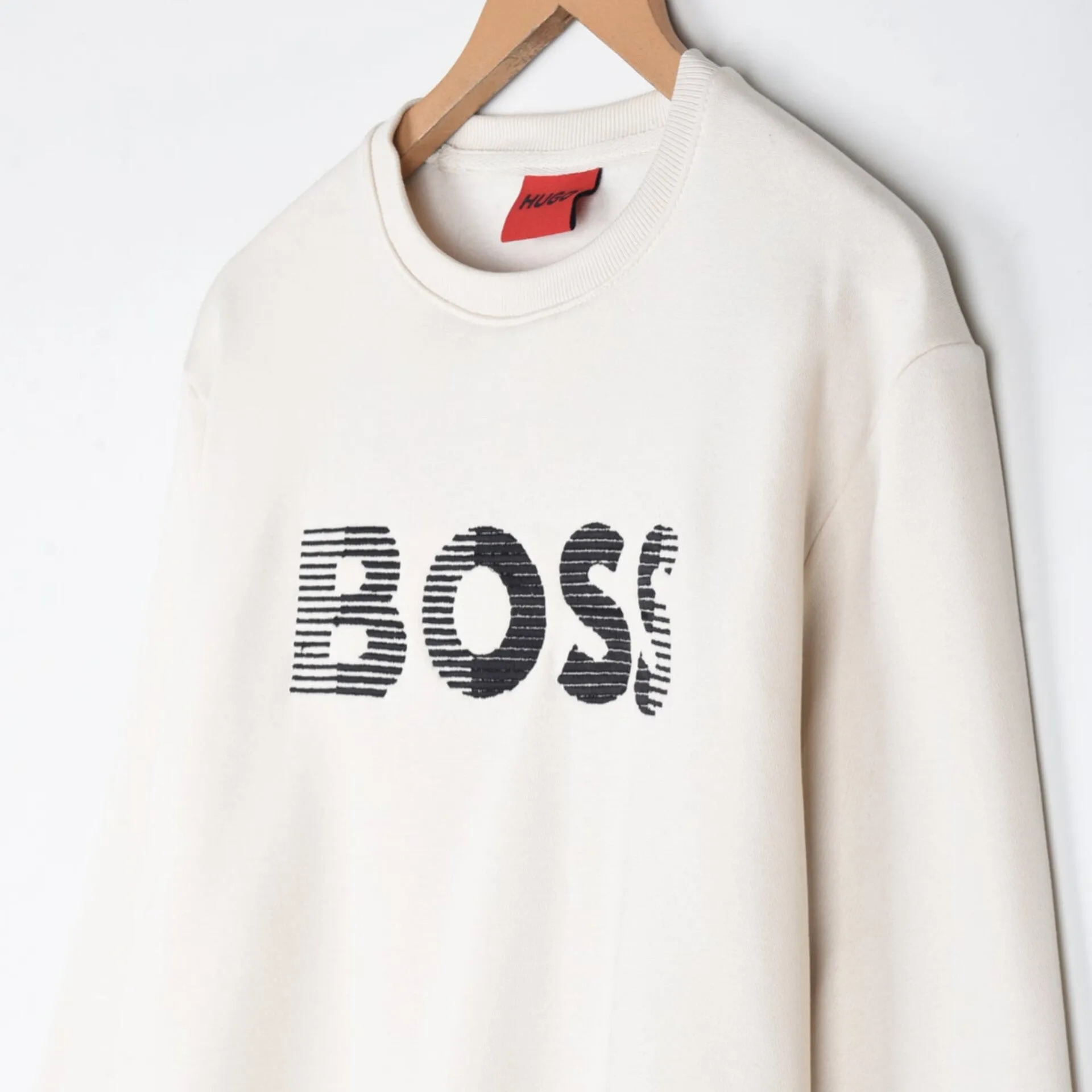 HU - Men 'Off White' Boss Embroidered Logo Fleece Sweatshirt HU603