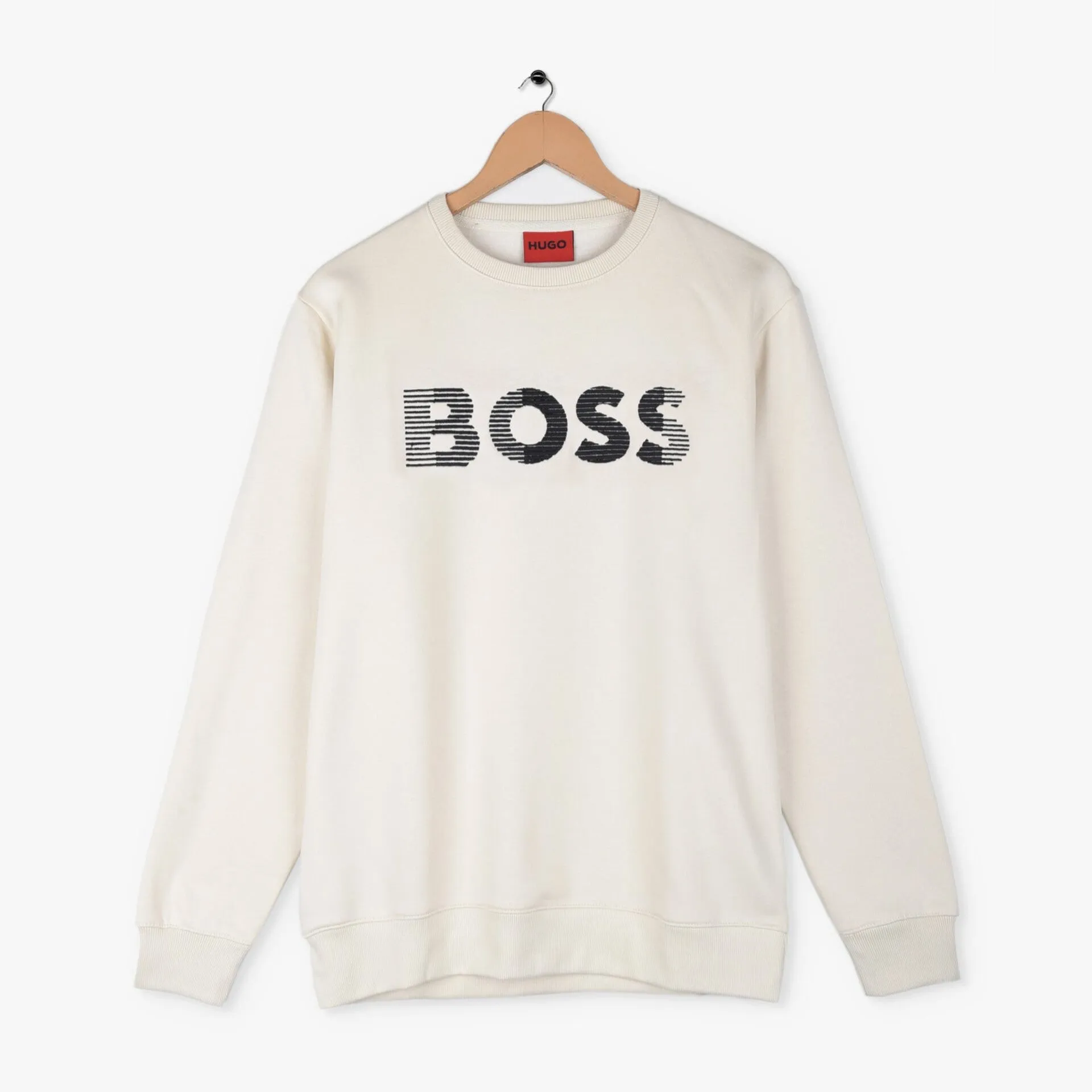 HU - Men 'Off White' Boss Embroidered Logo Fleece Sweatshirt HU603