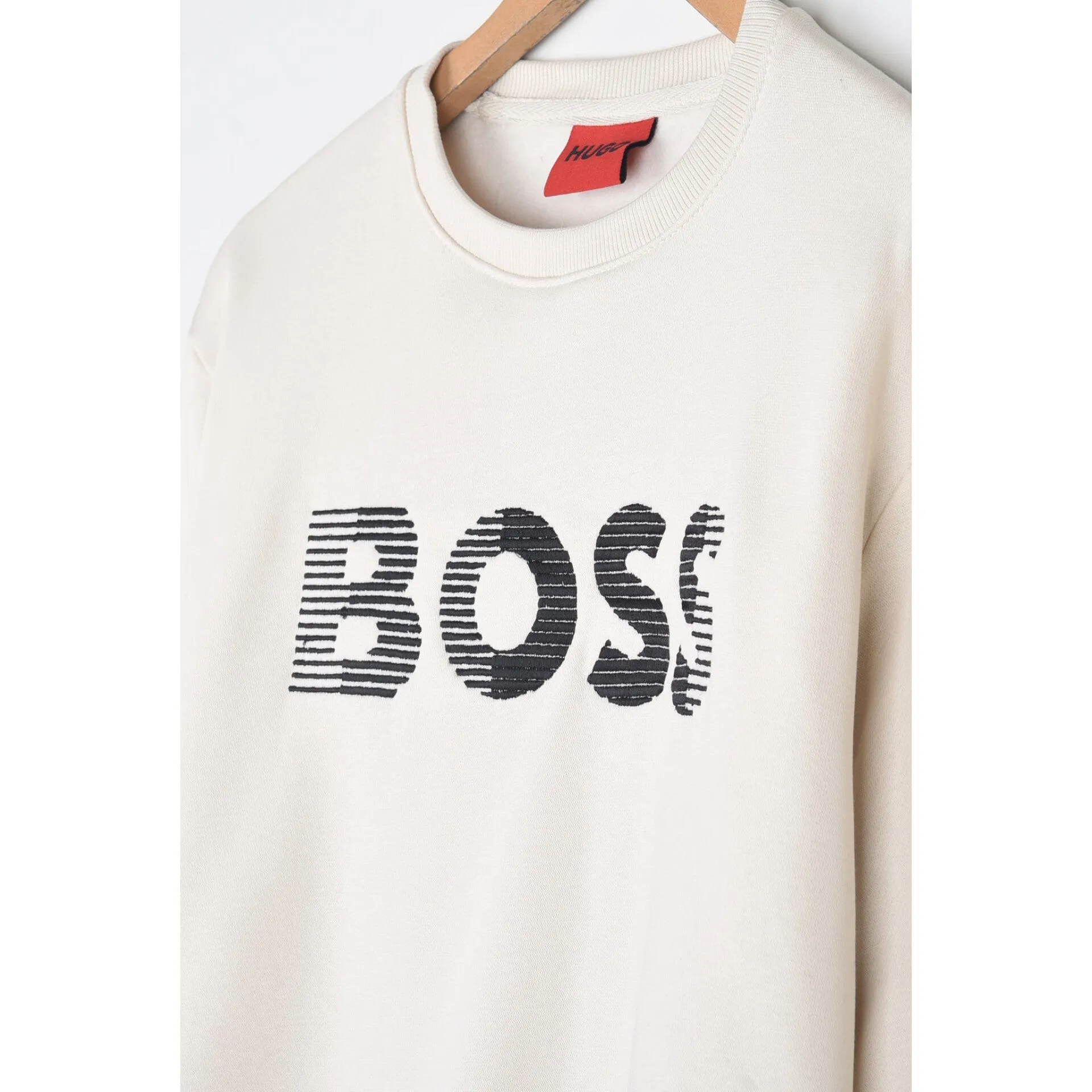 HU - Men 'Off White' Boss Embroidered Logo Fleece Sweatshirt HU603