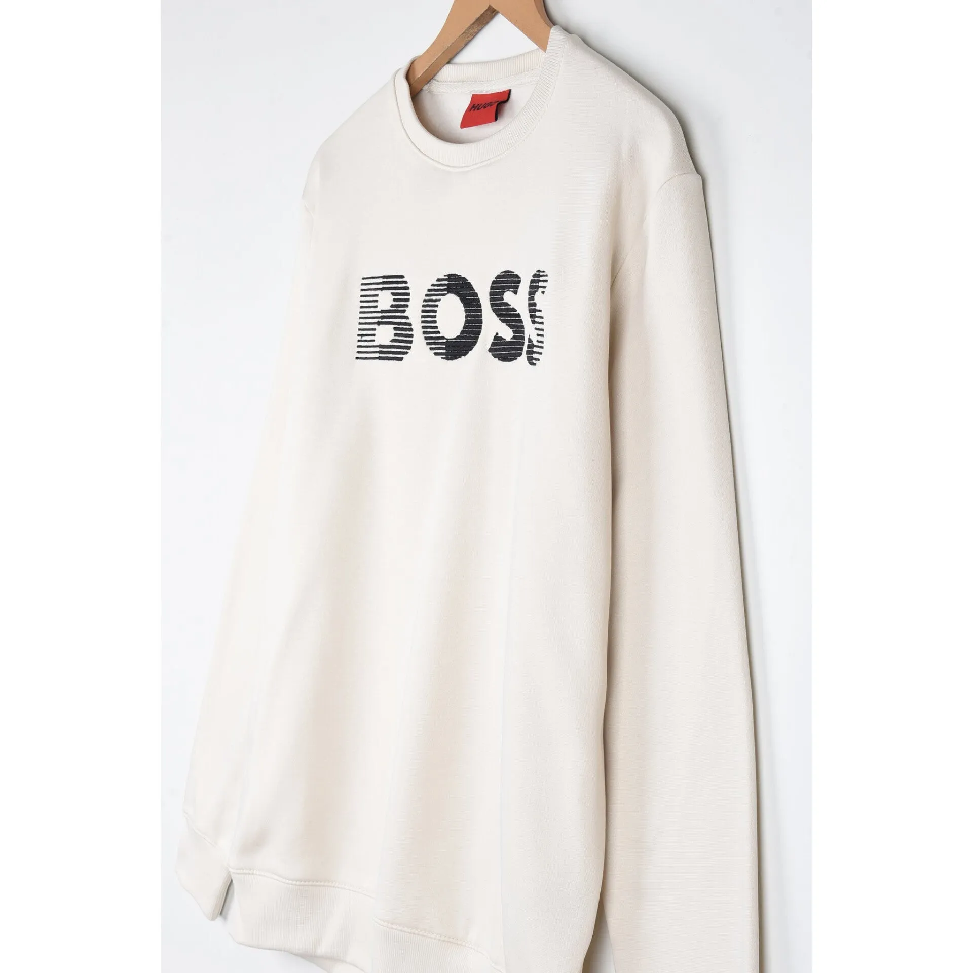 HU - Men 'Off White' Boss Embroidered Logo Fleece Sweatshirt HU603