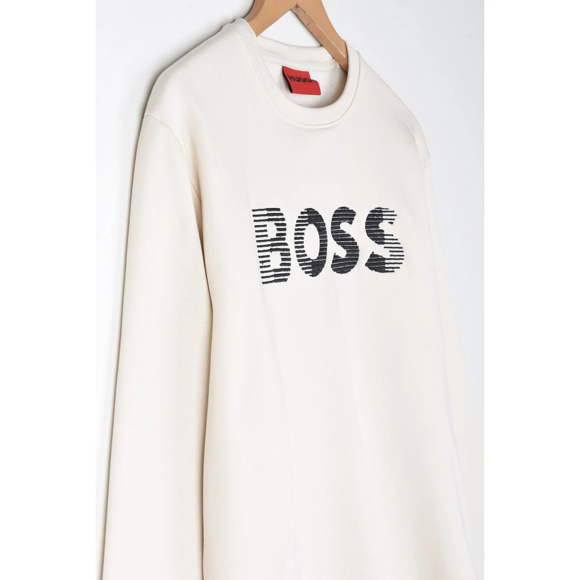 HU - Men 'Off White' Boss Embroidered Logo Fleece Sweatshirt HU603