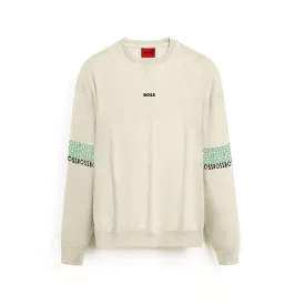 HU - Men 'Off White' Exclusive Multi Color Logos Fleece Sweatshirt HU353