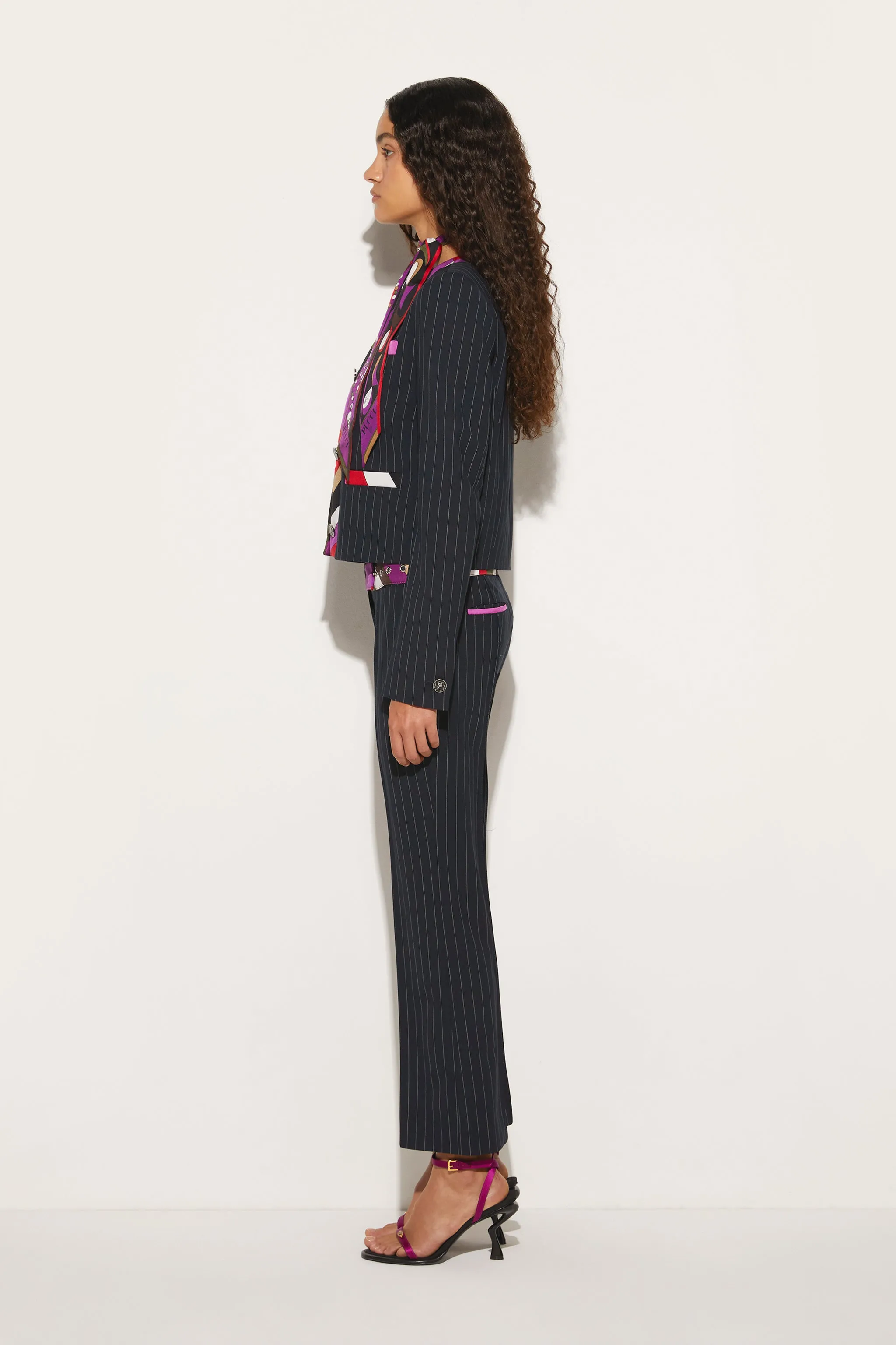 Iride-Print Pinstripe Jacket