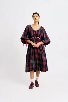 Josie Dress Navy Plaid