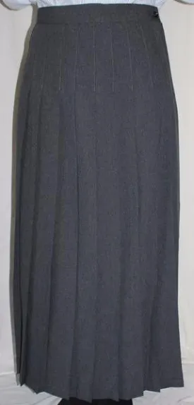 Junior High Gray Knife Pleated Skirt With ELASTIC in back, Length 30" and 33"