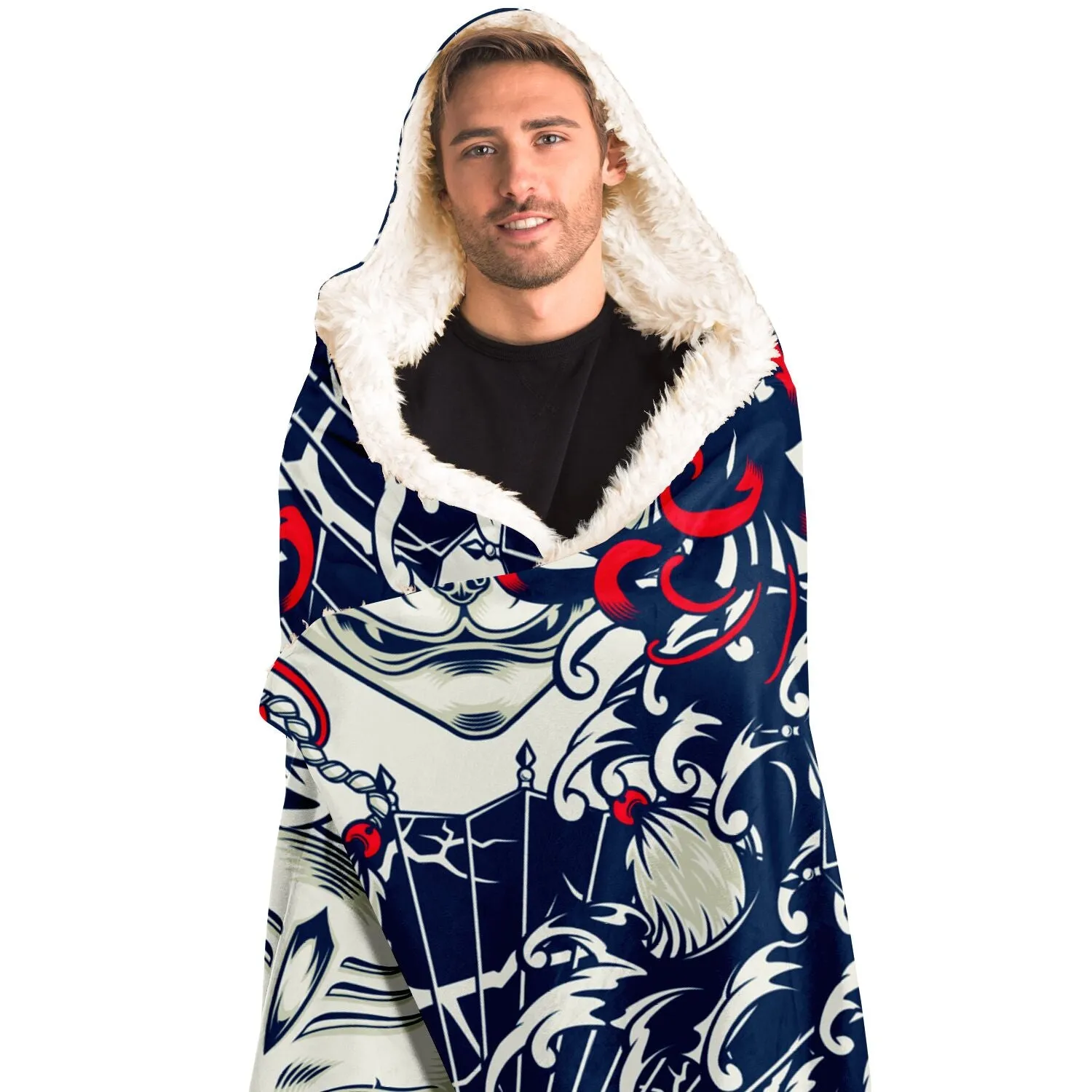 Kitsune Art White Hooded Blanket