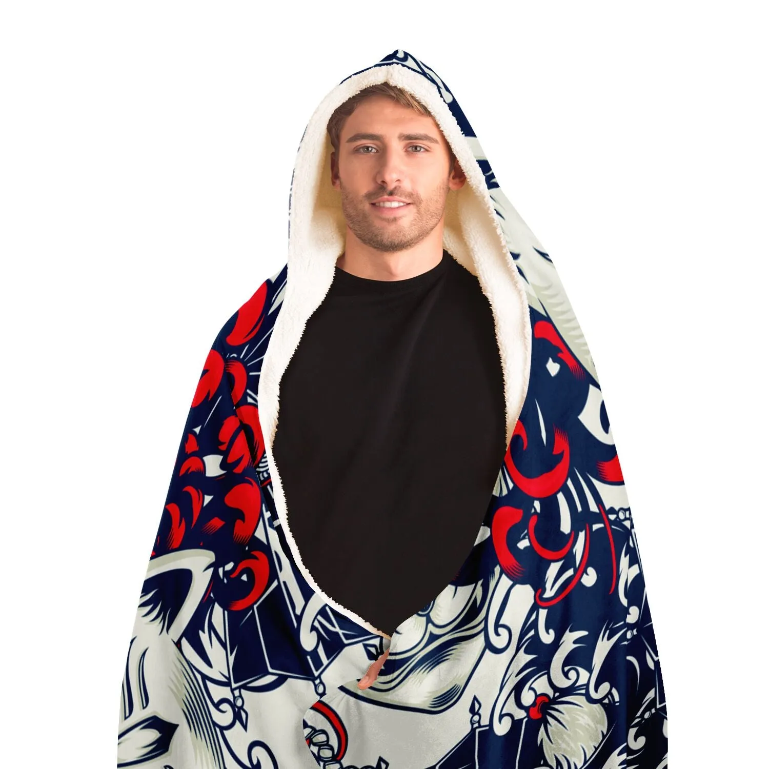 Kitsune Art White Hooded Blanket