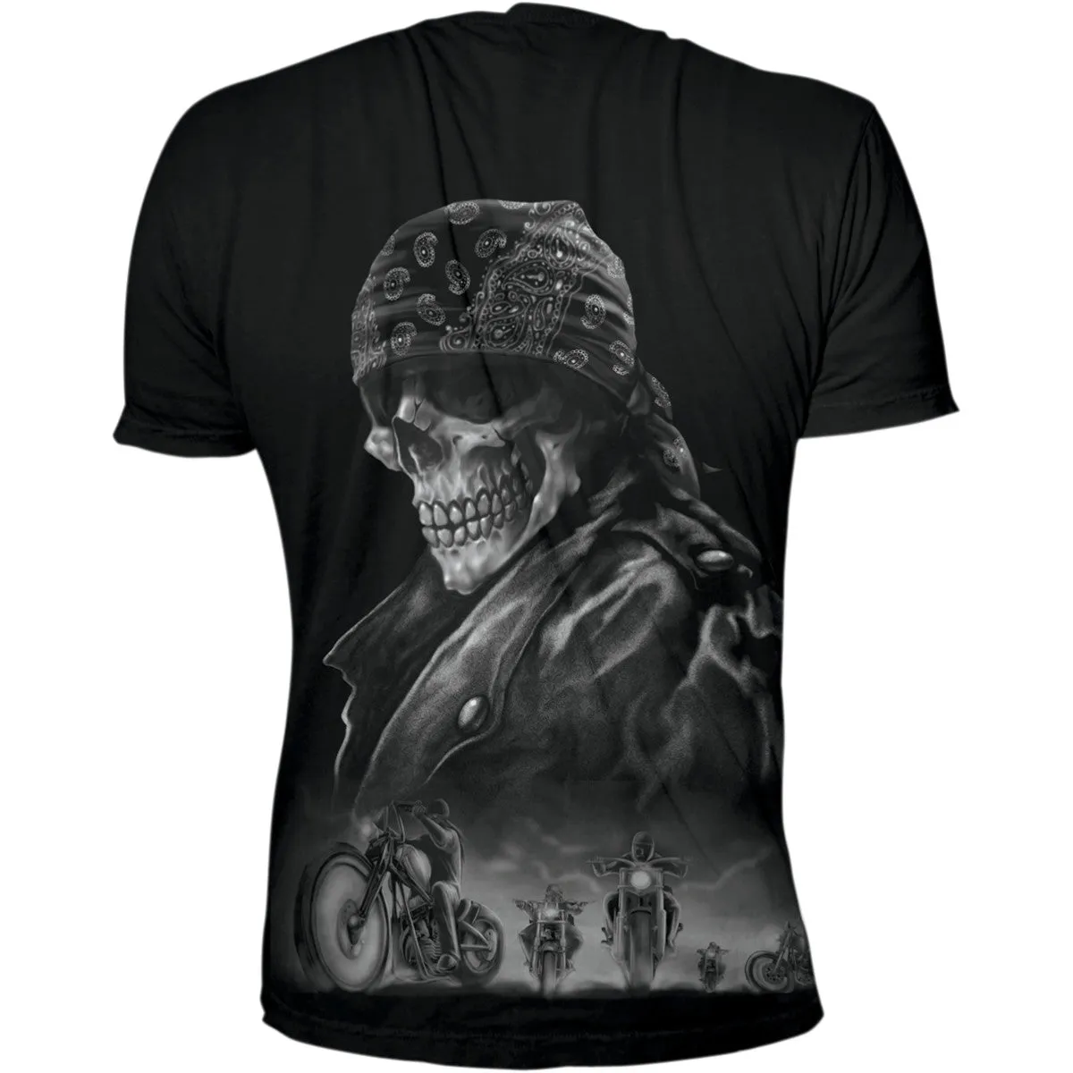 Lethal Threat Biker from Hell Bandana Skull T Shirt