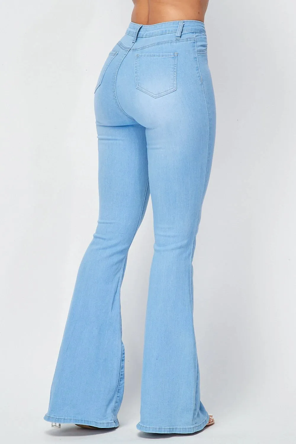 Light Blue High Waist  Bell Bottom Jeans