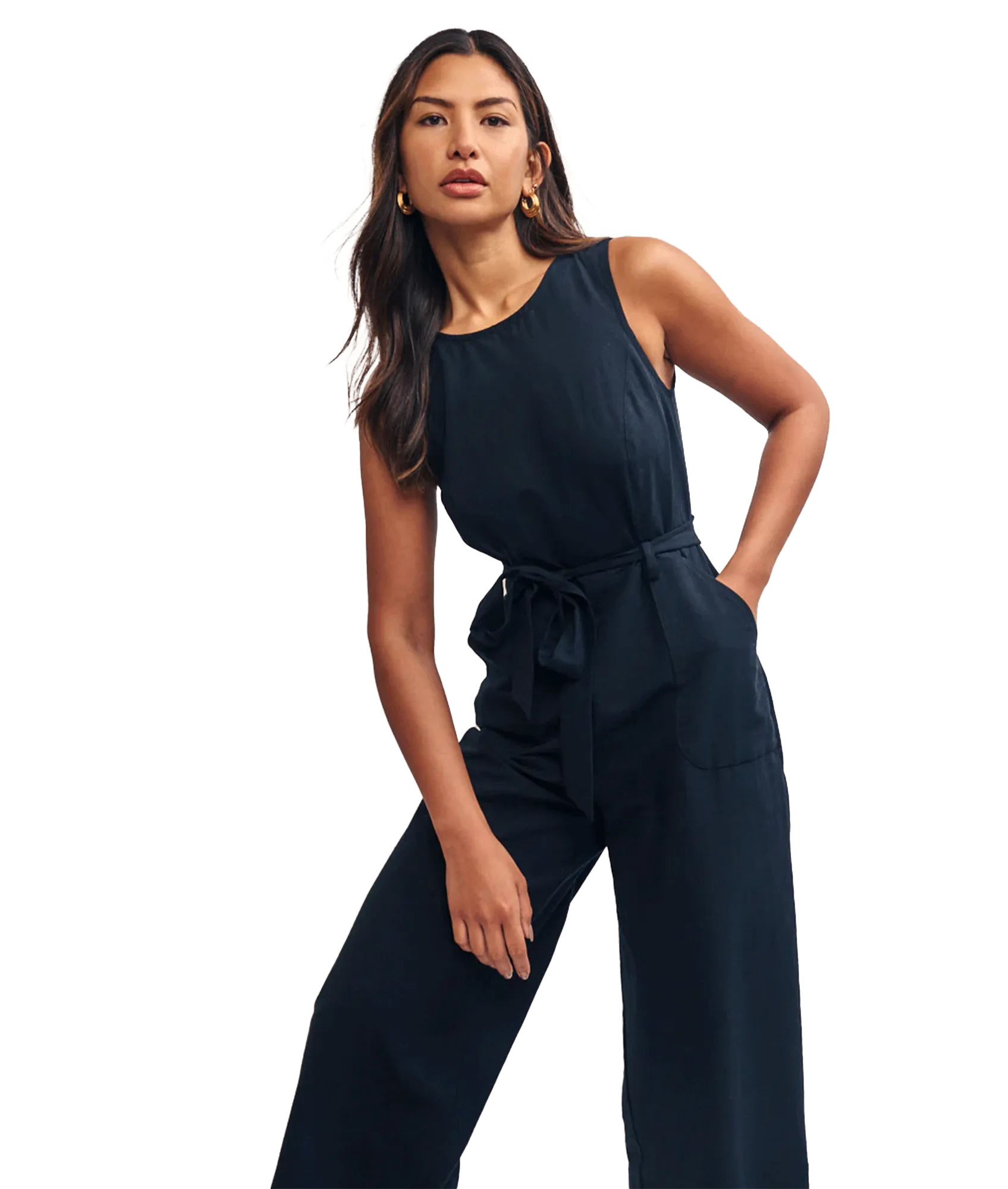 Linen-blend Adeline Jumpsuit - Black