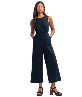 Linen-blend Adeline Jumpsuit - Black