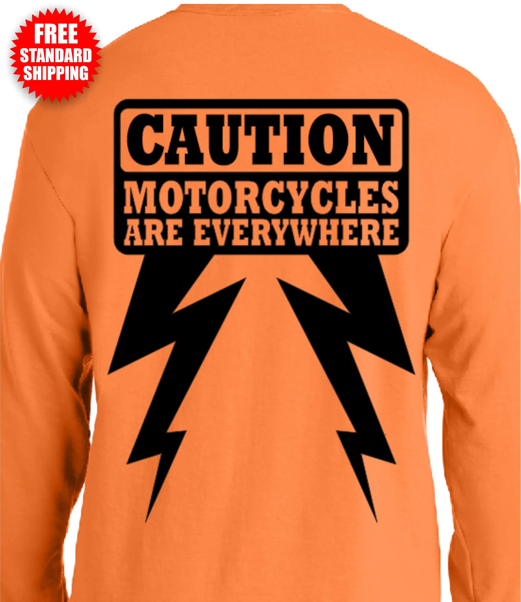 Live To Ride - Ride To Live - Bright Orange Long Sleeve T-shirt