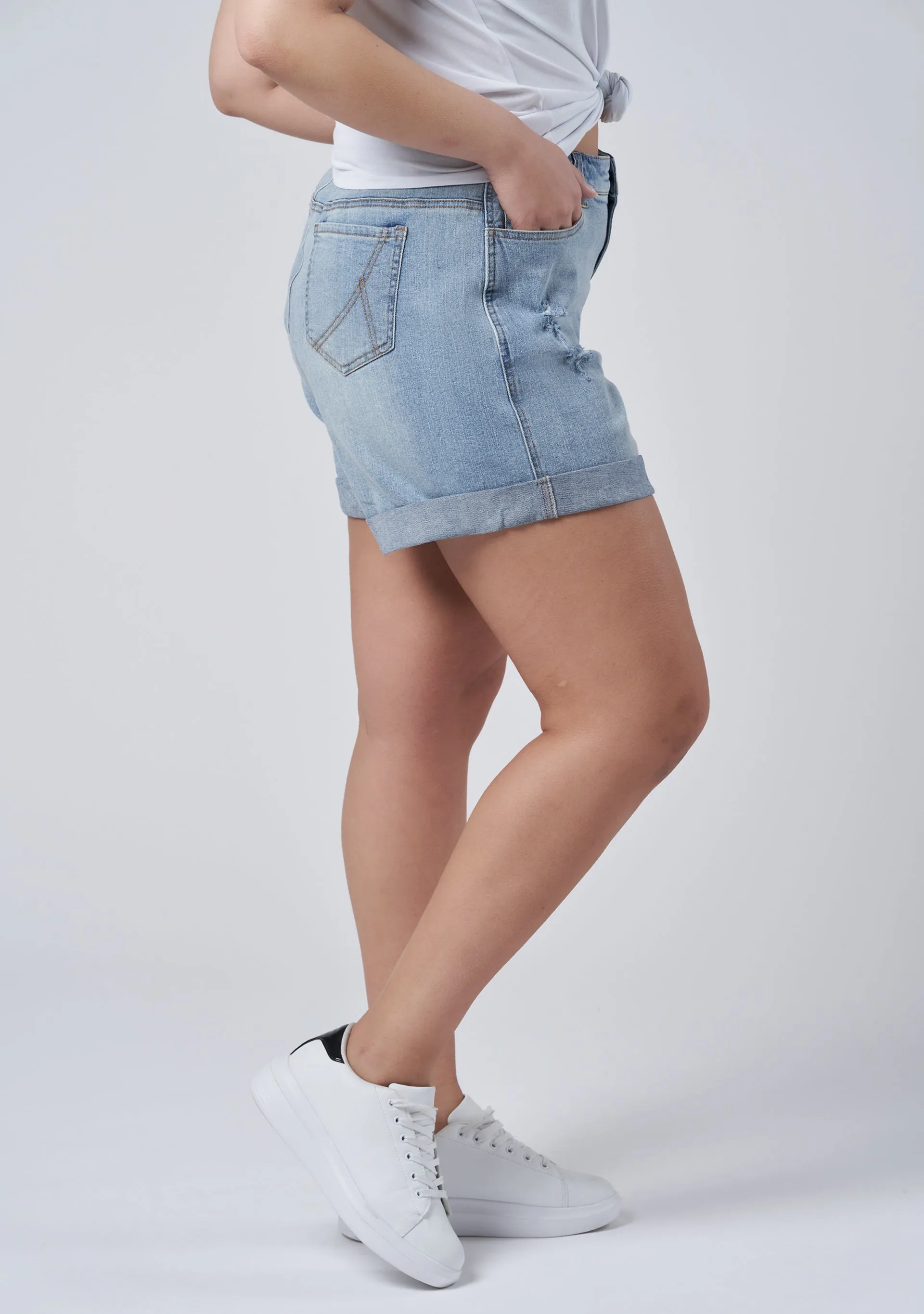 Loreli Distressed Denim Shorts