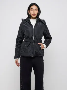 LOV Black Quilted Puffer Jacket