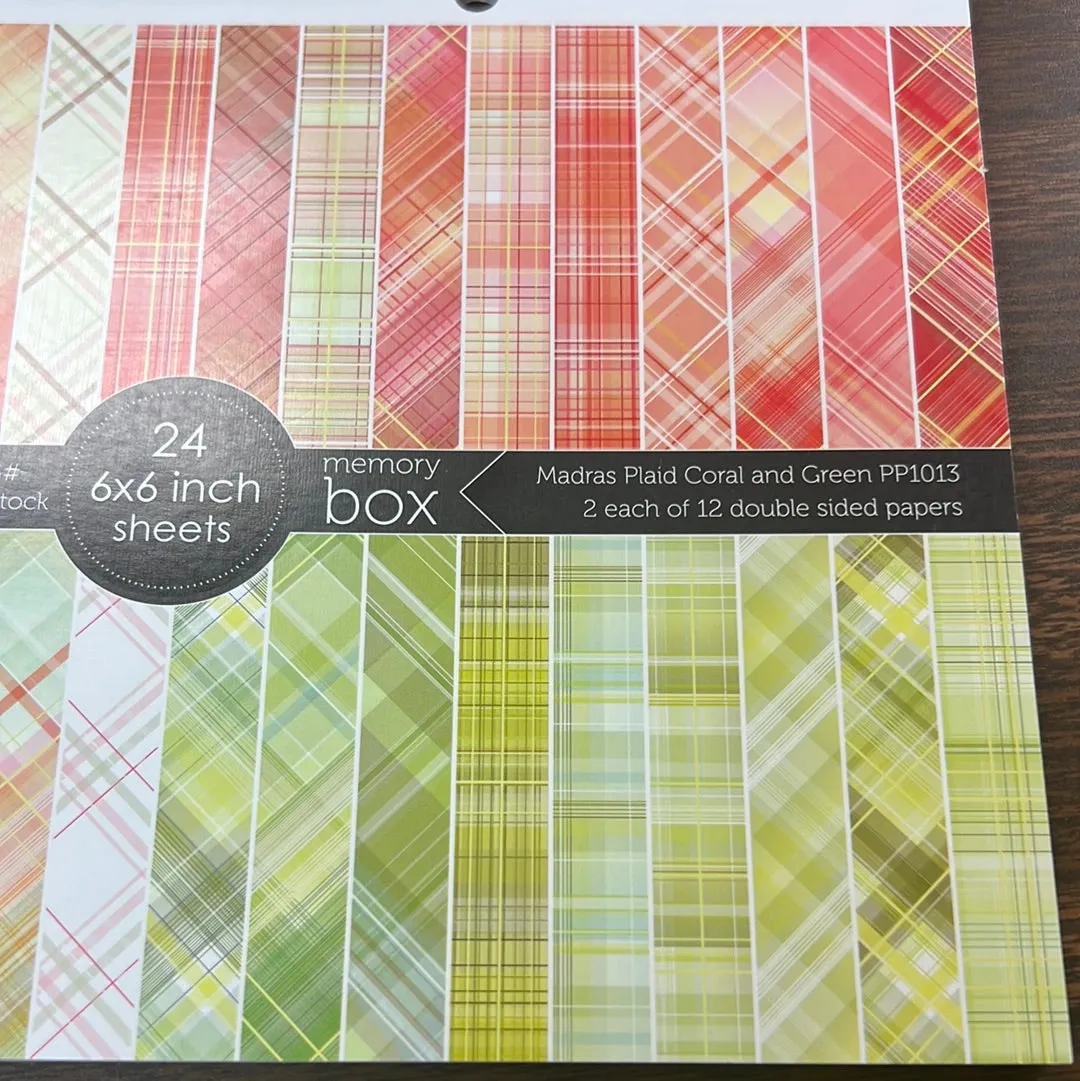 Madras plaid with foil 6 x 6 paper by memory box