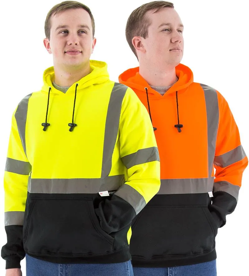 Majestic 75-5328 Hi-Vis Hooded Pullover Sweatshirt ANSI 3