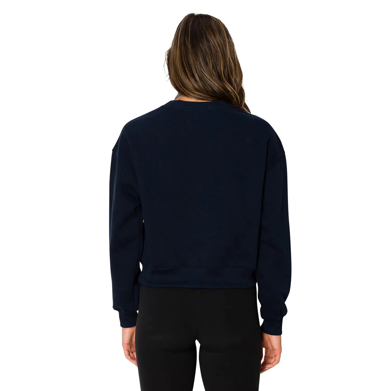 Malibu Embo Cropped Sweatshirt - Navy