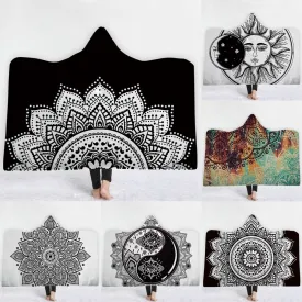 Mandala Sun Hooded Blanket