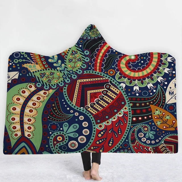 Mandala Sun Hooded Blanket