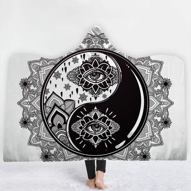 Mandala Sun Hooded Blanket