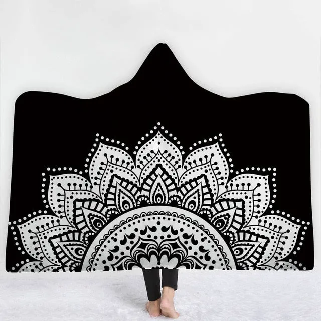 Mandala Sun Hooded Blanket