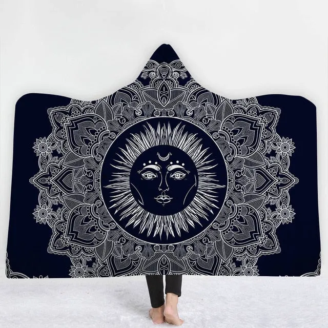 Mandala Sun Hooded Blanket