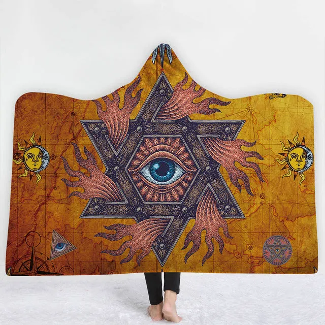 Mandala Sun Hooded Blanket