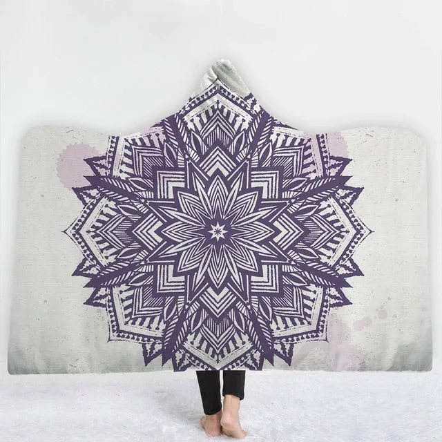 Mandala Sun Hooded Blanket