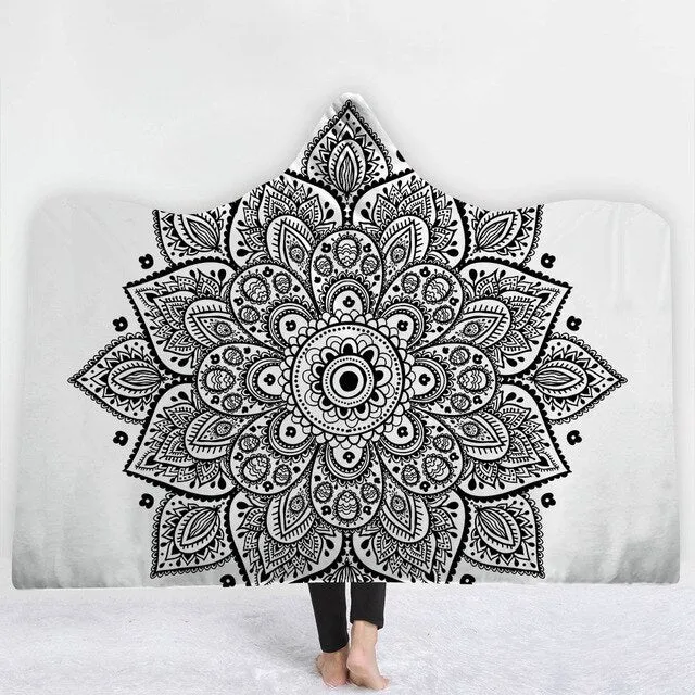 Mandala Sun Hooded Blanket