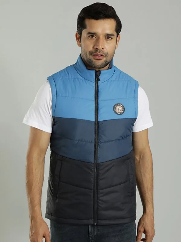 Men Color Block Sleeveless Gilet