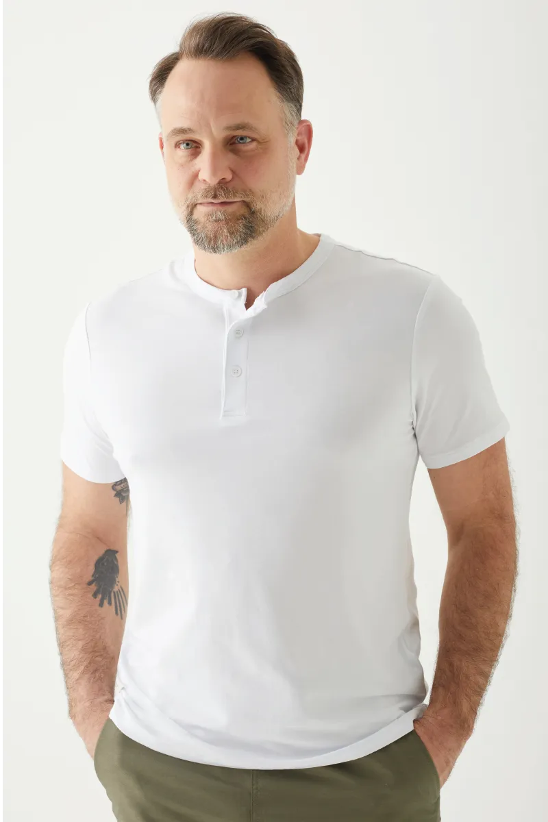 Men's Bamboo Cotton Short-Sleeve Henley Tee-All Sales Final