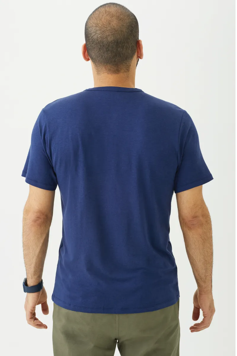 Men's Bamboo Cotton Short-Sleeve Henley Tee-All Sales Final