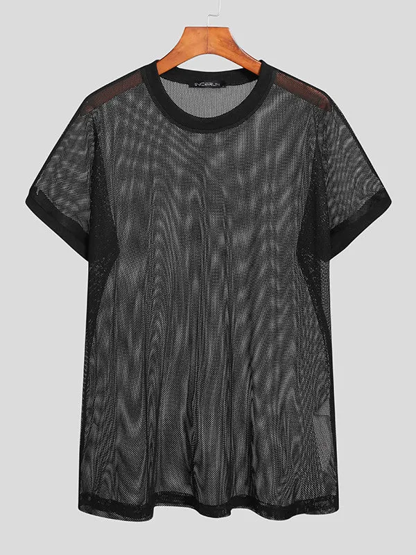 Men's Casual Mesh Short Sleeve T-Shirts SKUI16571