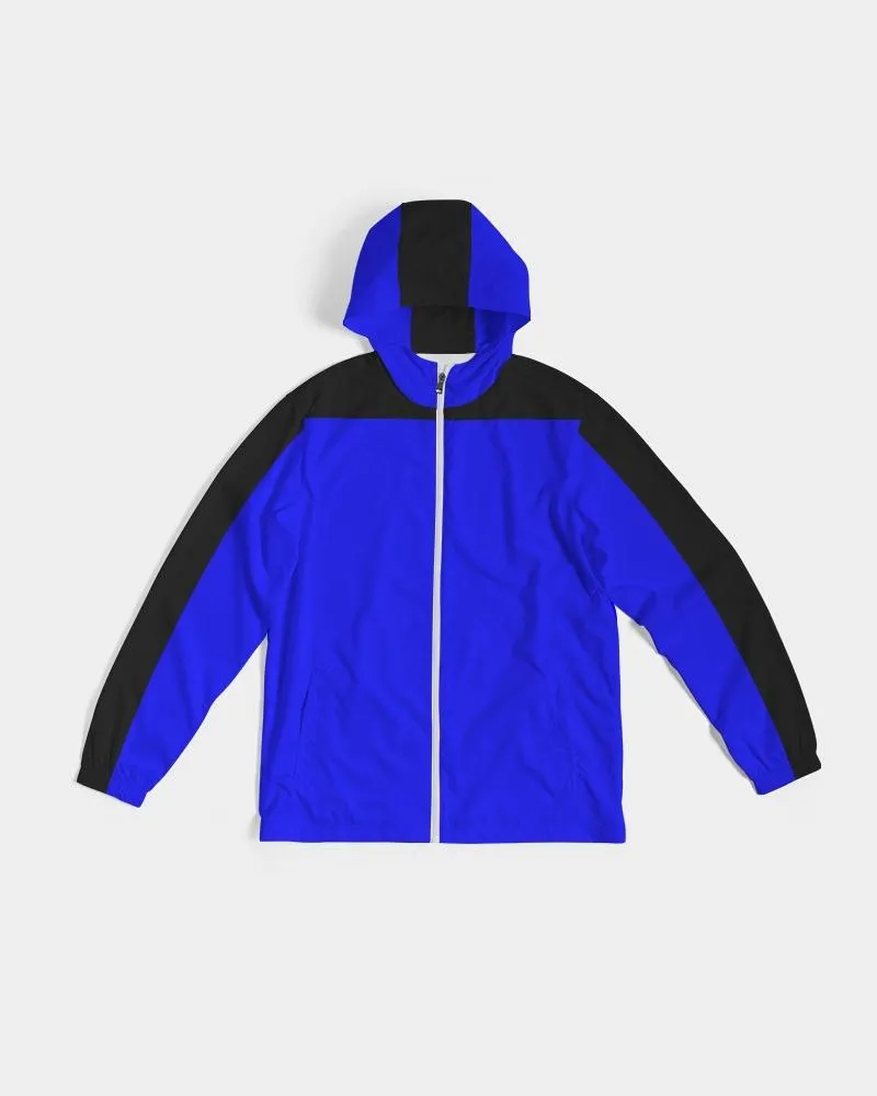 Mens Hooded Windbreaker - Royal Blue Water Resistant Jacket