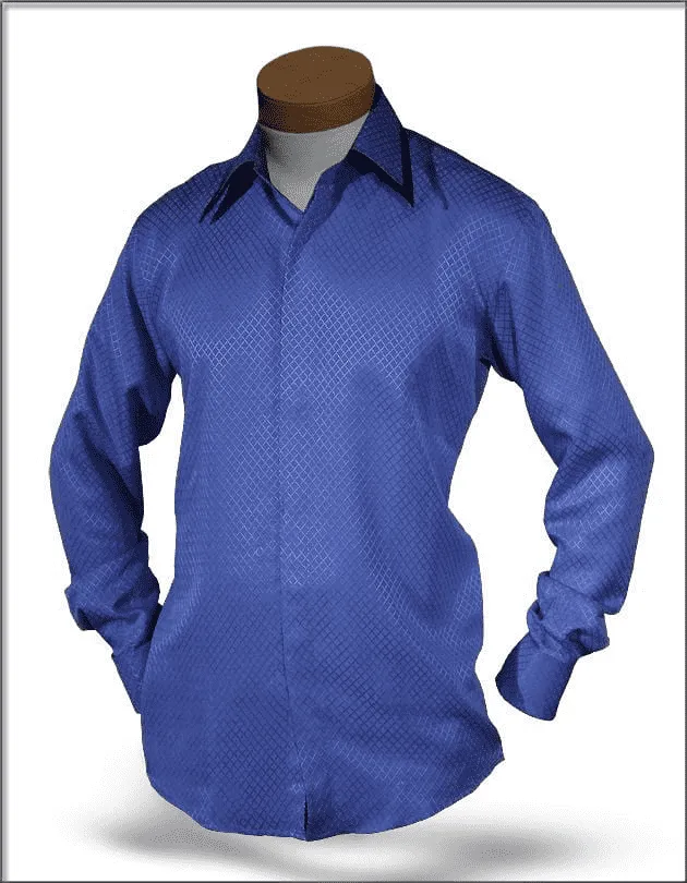 Men's Silk Shirts, SJ Blue - Fashion-Dress Shirt