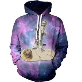 Mens/Womens Cat Galaxy Hoodie