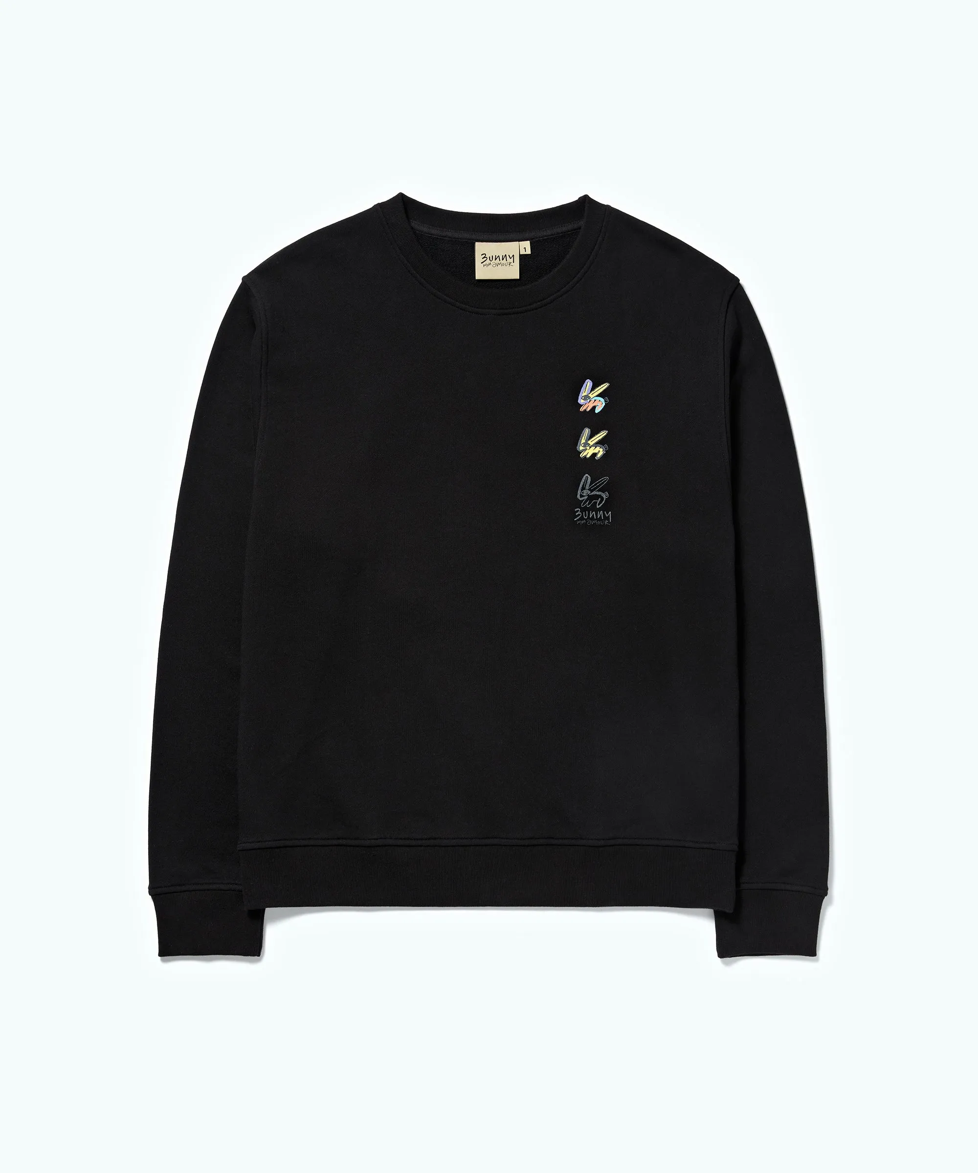 Mon Amour Triple Bunny Sweatshirts Black