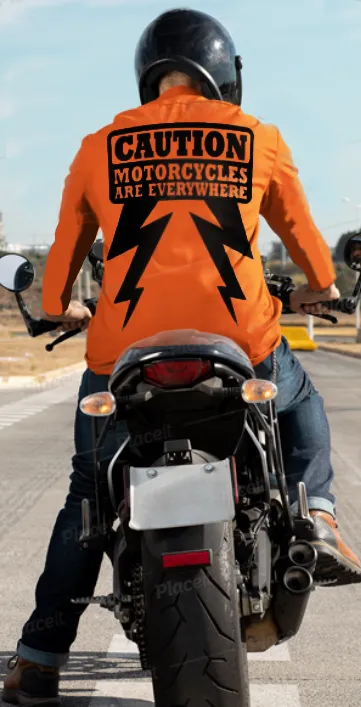 Motorcycles are Everywhere - Distressed Flag - Bright Orange Long Sleeve T-shirt