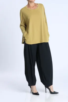 Mustard Round Neck Triangle Top