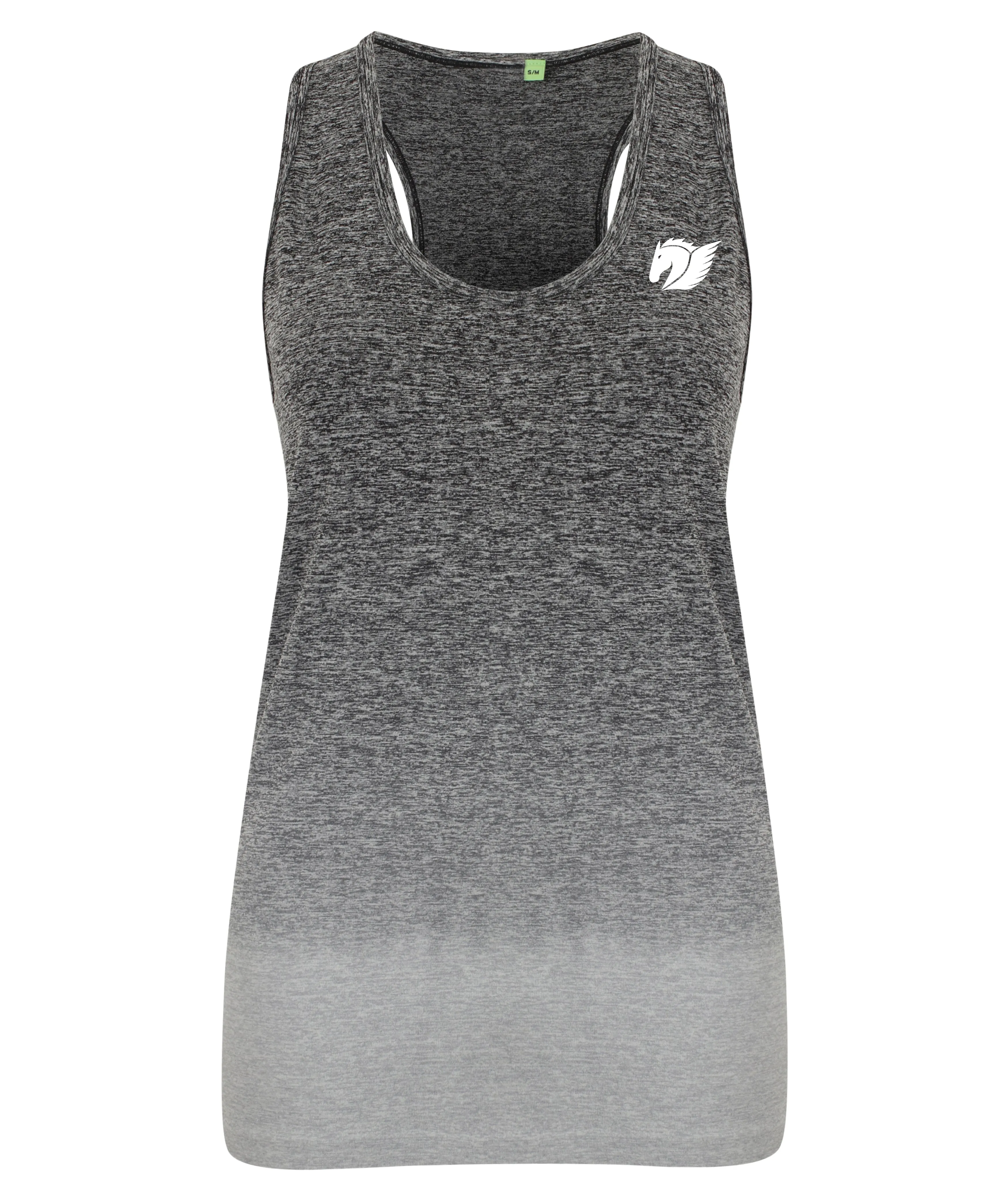 Ombre Seamless Vest - Dark Grey/ Light Grey Marl