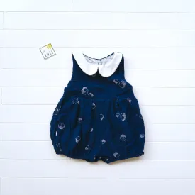 Orchid Playsuit - Collar in Navy Hedgehog Crepe