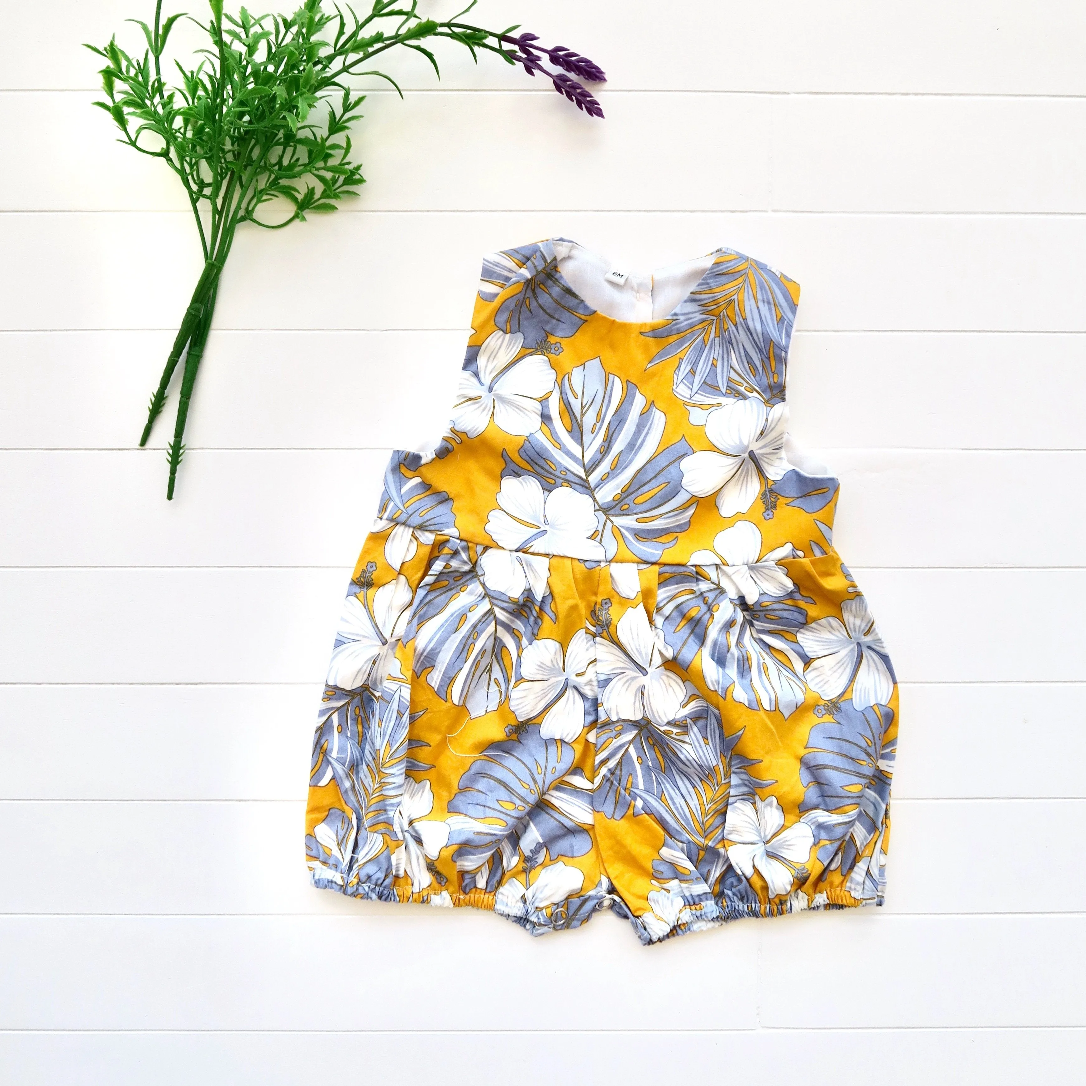 Orchid Playsuit in Aloha Yellow Print