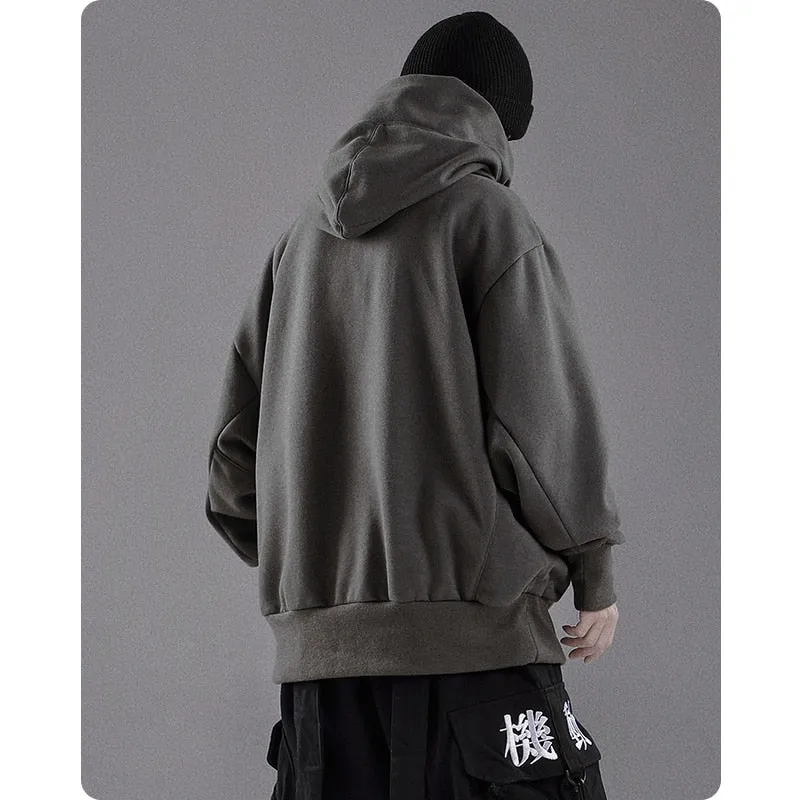 Oversize high collar Harajuku style hoodie