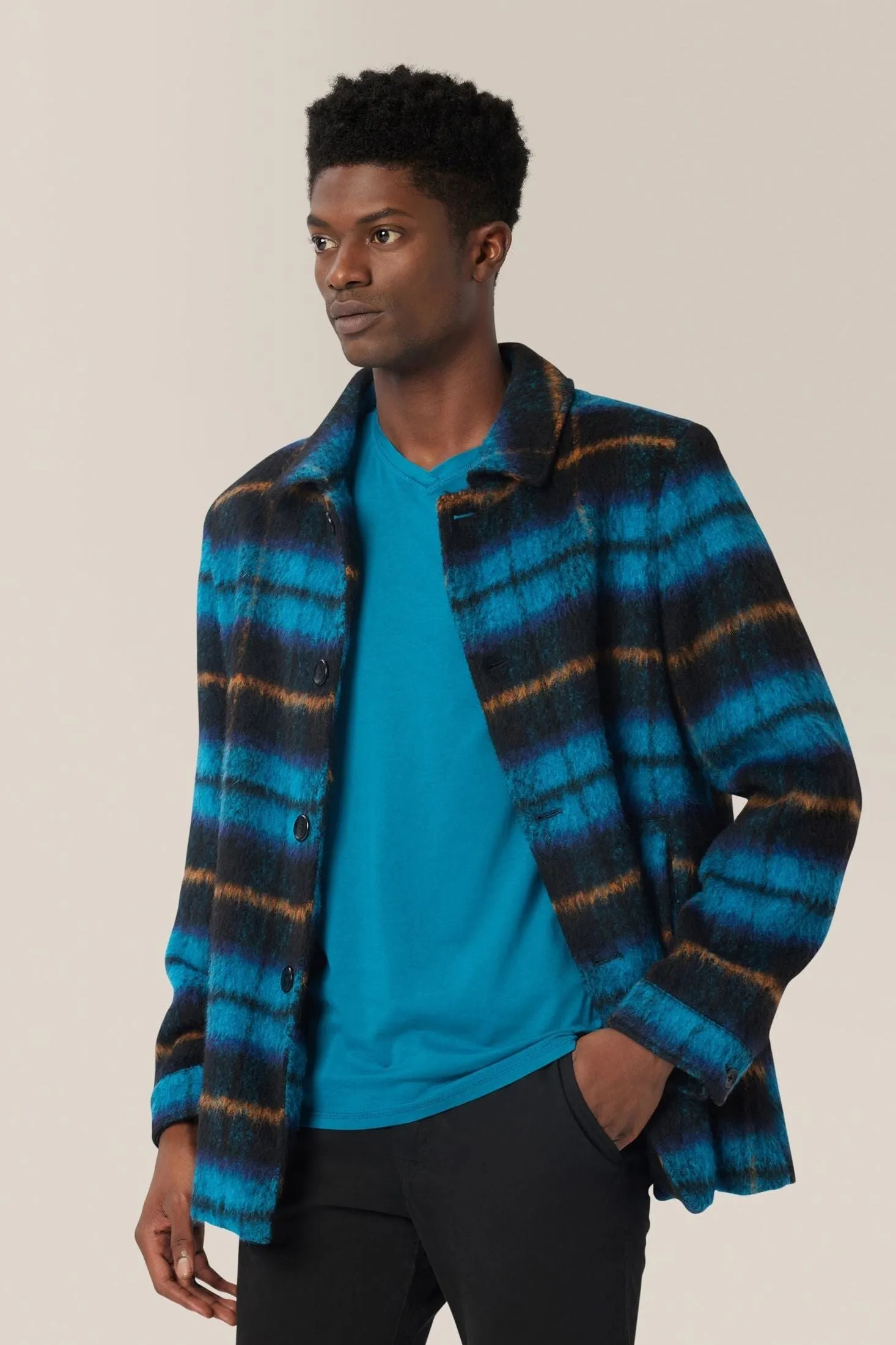 Plaid Wool Coat | Recycled Polyester