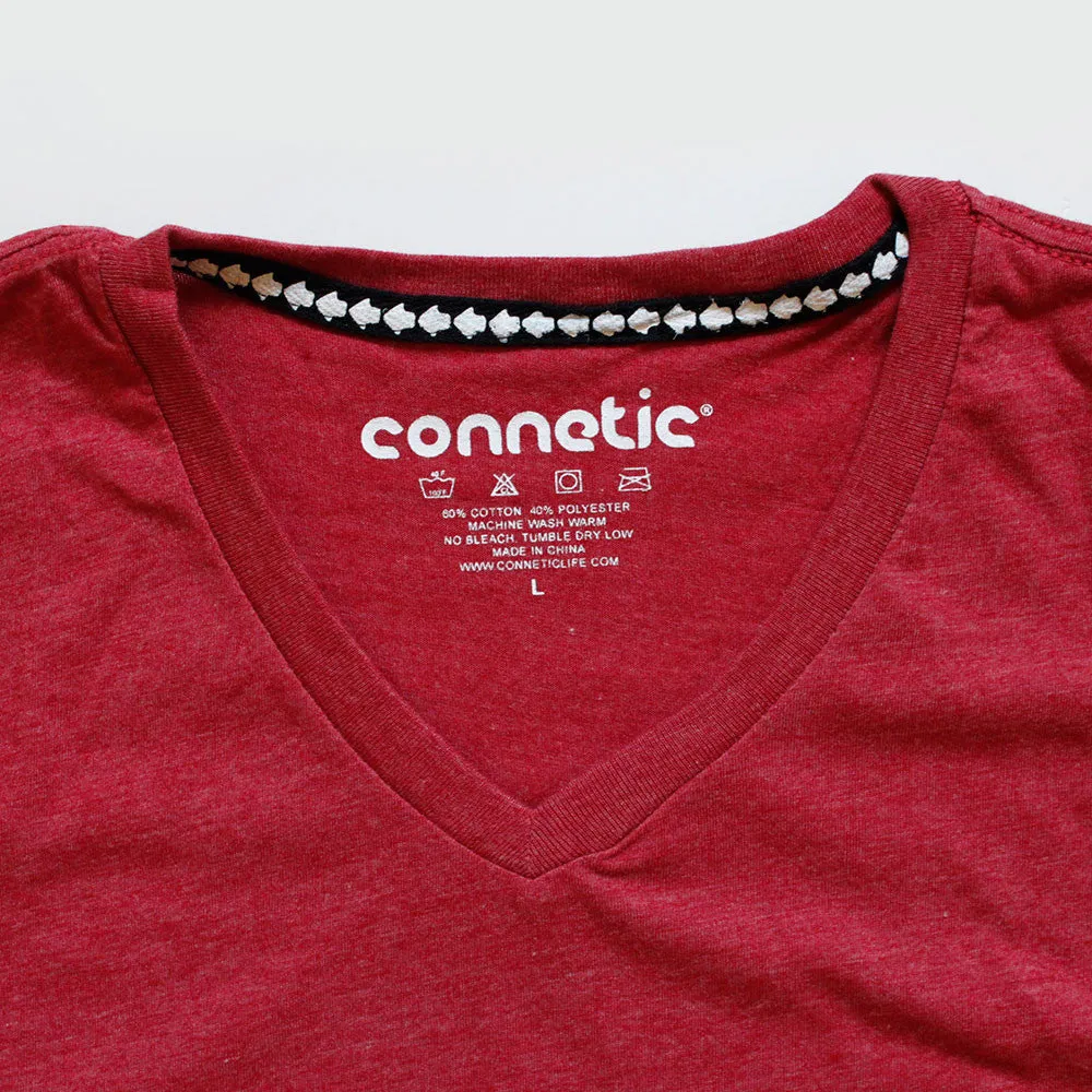 Premium V-neck Tee - Maroon