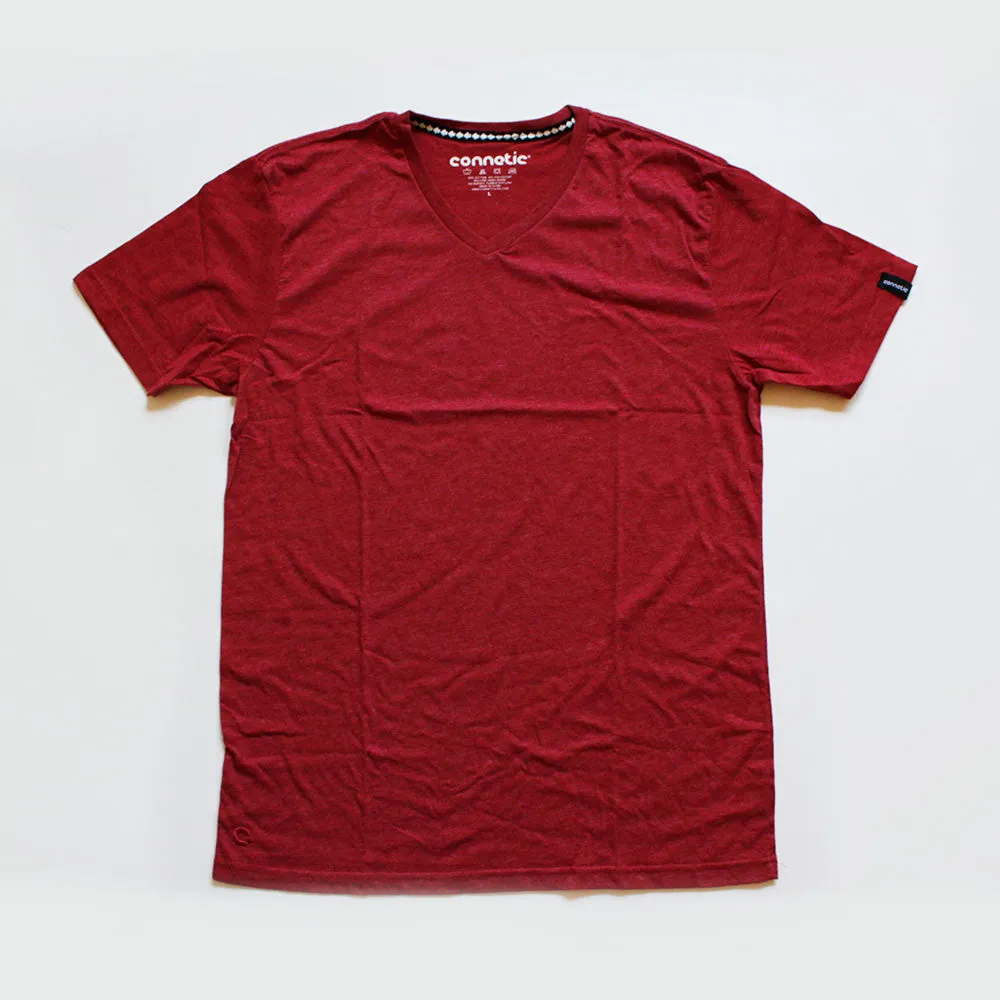 Premium V-neck Tee - Maroon