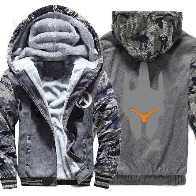 Printed Zipped Down Winter Hoodies