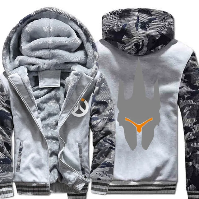 Printed Zipped Down Winter Hoodies